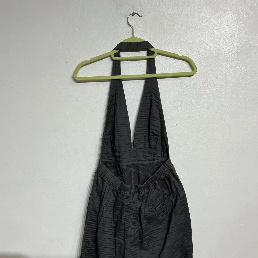 Free People Gray Huddle Up Jumpsuit Sz S